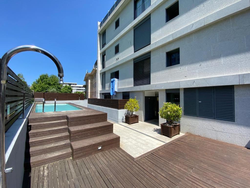 Baiona, Playa Santa Marta, Piscina Lägenhet Exteriör bild